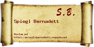Spiegl Bernadett névjegykártya